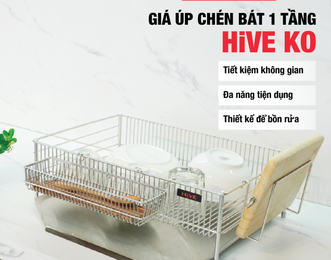 Giá úp chén bát HiVE KO 1 Tầng Cao Cấp