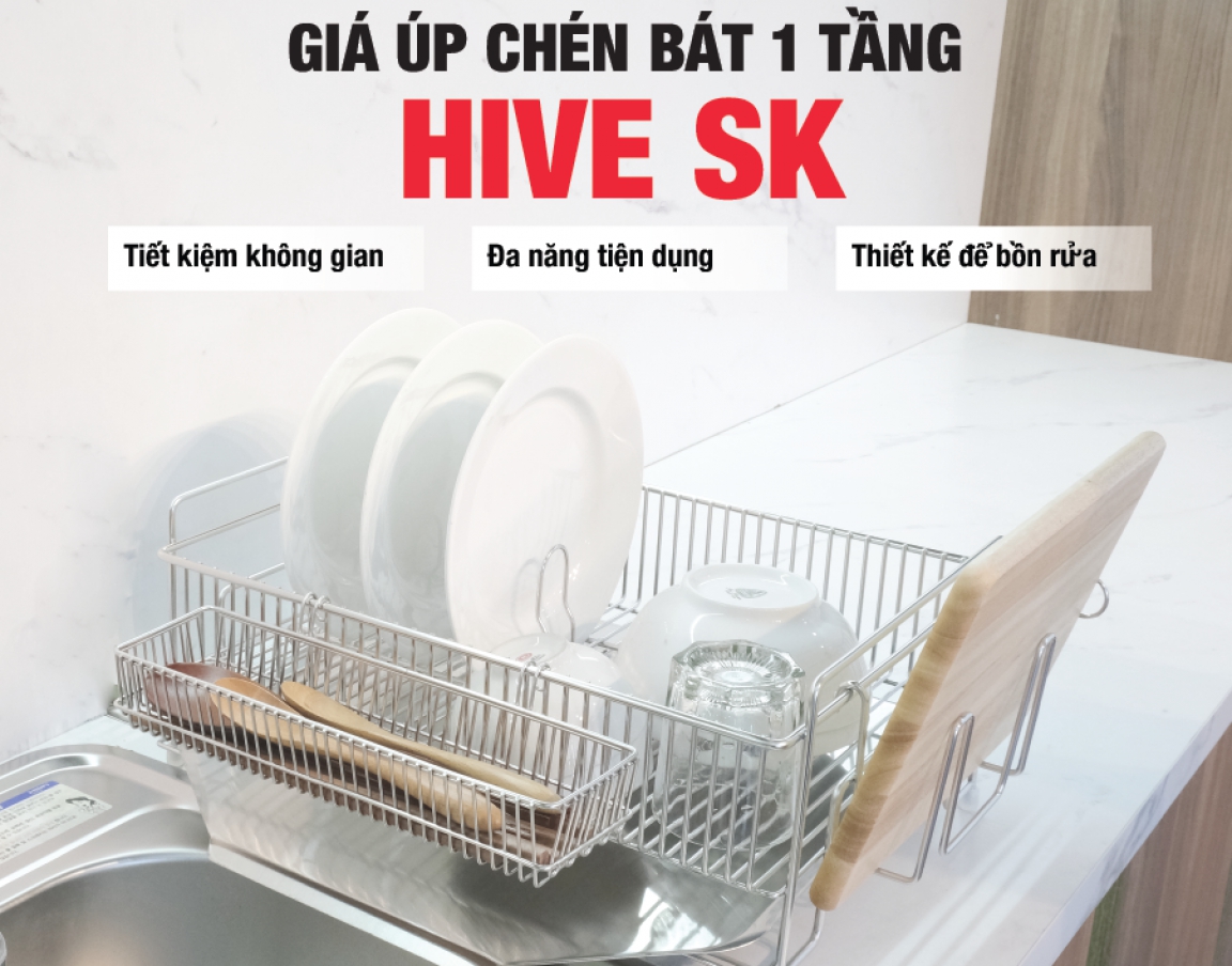 Giá úp chén bát HiVE SK 1 tầng (SK-DISH RACK 1) 단식기건조대