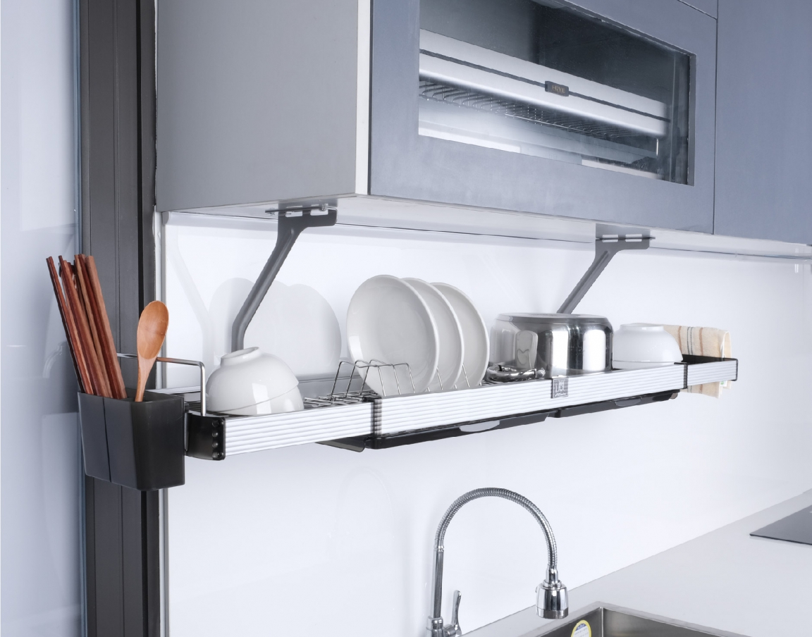 GIÁ ÚP CHÉN BÁT TREO TỦ BẾP TRÊN TRIPLE QUEEN INOX 304