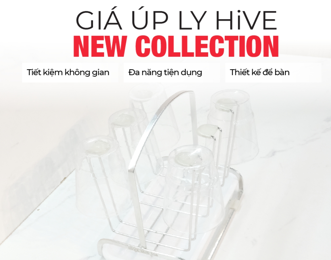 Giá úp ly HiVE inox 304 New Collection