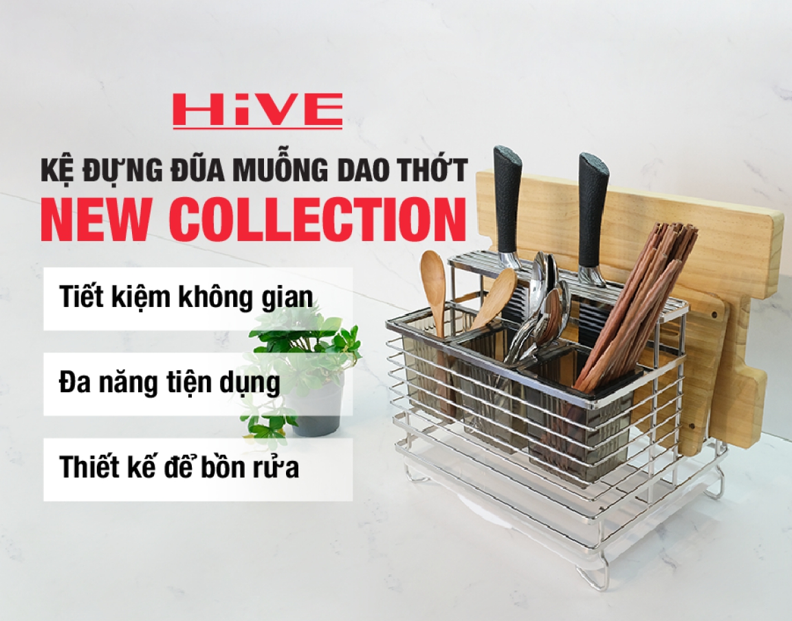 Kệ Đựng Đũa Muỗng Dao Thớt Đa Năng HiVE 2 (NEW COLLECTION)