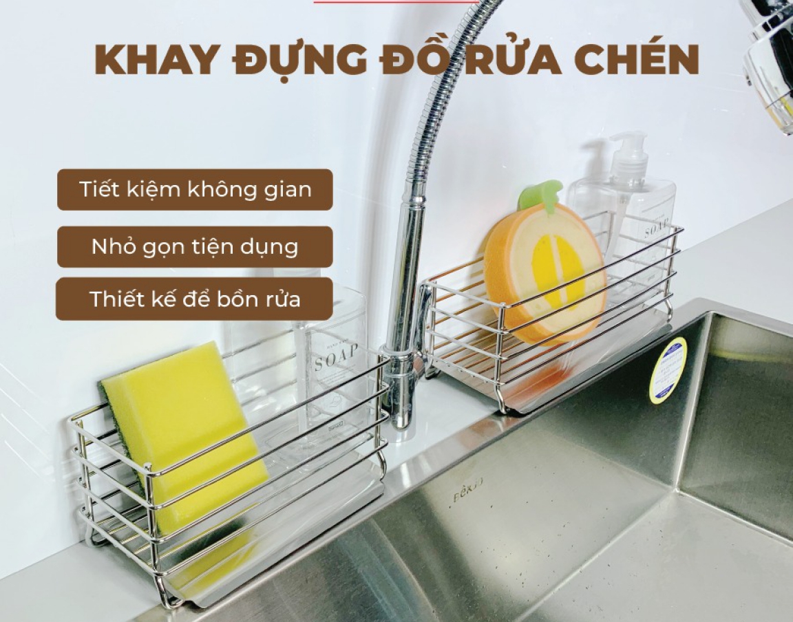 Kệ đựng dụng cụ rửa chén HiVE (HPH-SPAT RACK 304) (Kèm hộp nhựa + khay inox)