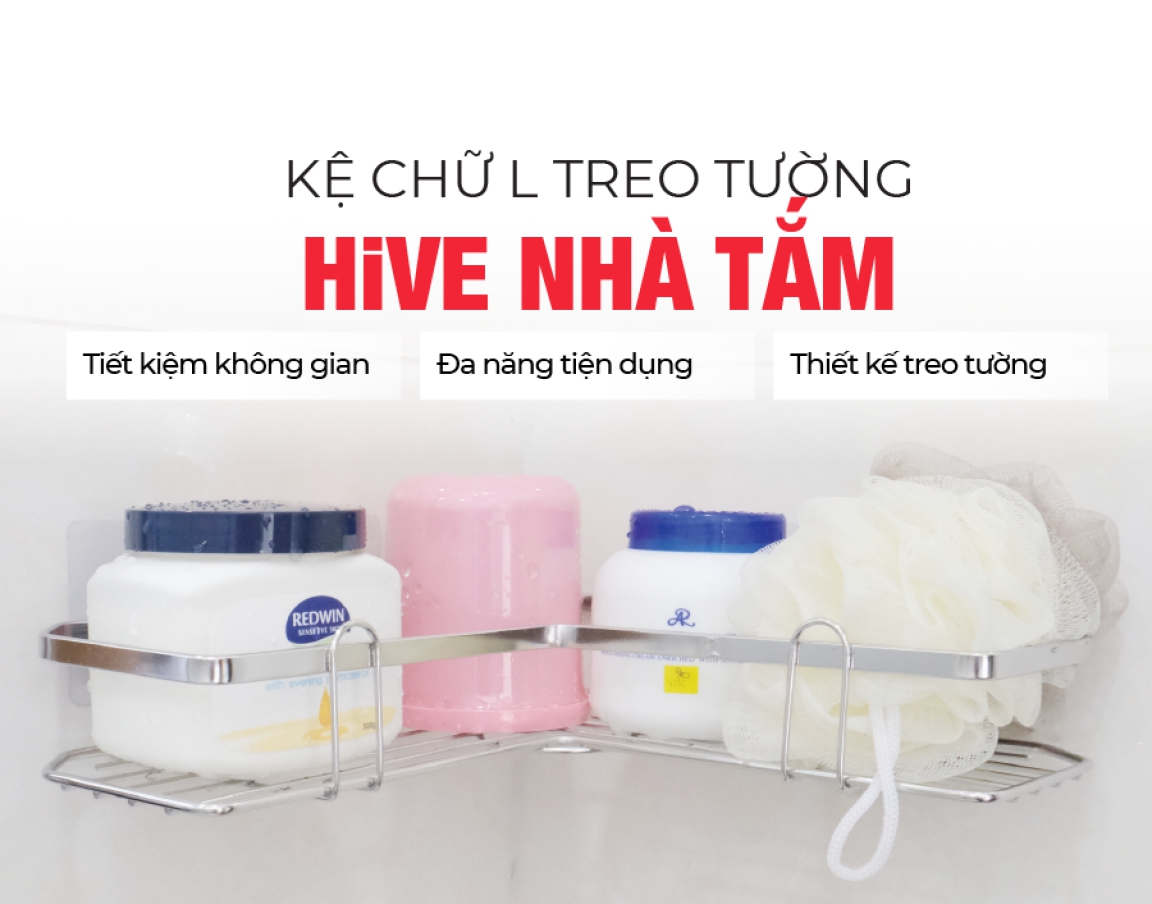 KỆ GÓC CHỮ L NHÀ TẮM HiVE INOX CAO CẤP HÀN QUỐC