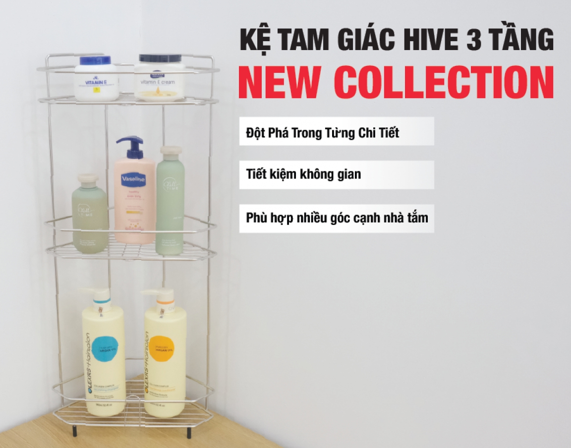 Kệ Tam Giác HiVE 3 Tầng Inox 304